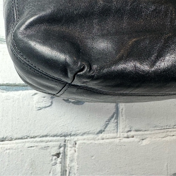 Coach Ashley Leather Hippie Black Reptile Trim Hobo Purse Handbag - Picture 9 of 15